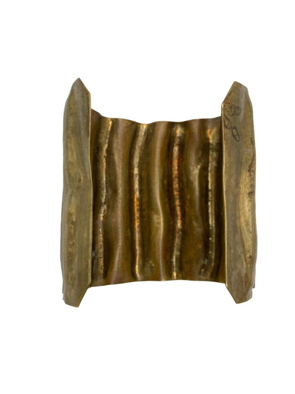 Dennis Higgins Brass Cuff Bracelet Brutalist Modern MCM Adjustable Hand Crafted - Picture 6 of 8